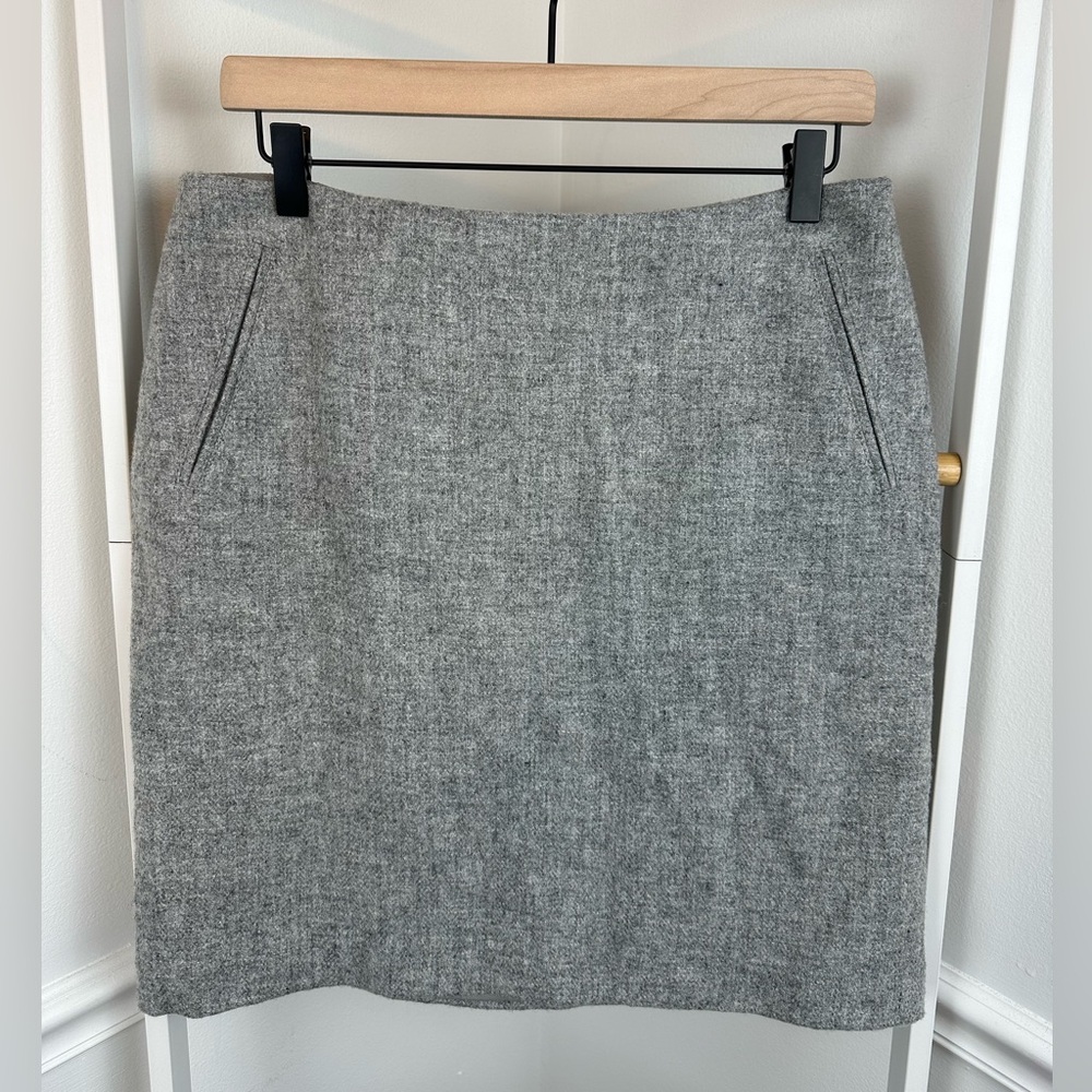 TALBOTS Petites Grey Wool Blend Business Career Skirt NWT | Size 8P